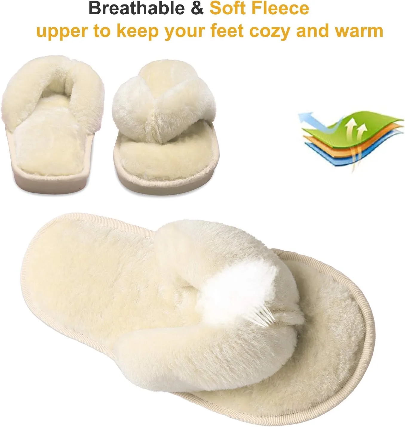 JOINFREE Women's Bedroom Slippers Comfort Four Season Classy Indoor Spa Slide Shoes