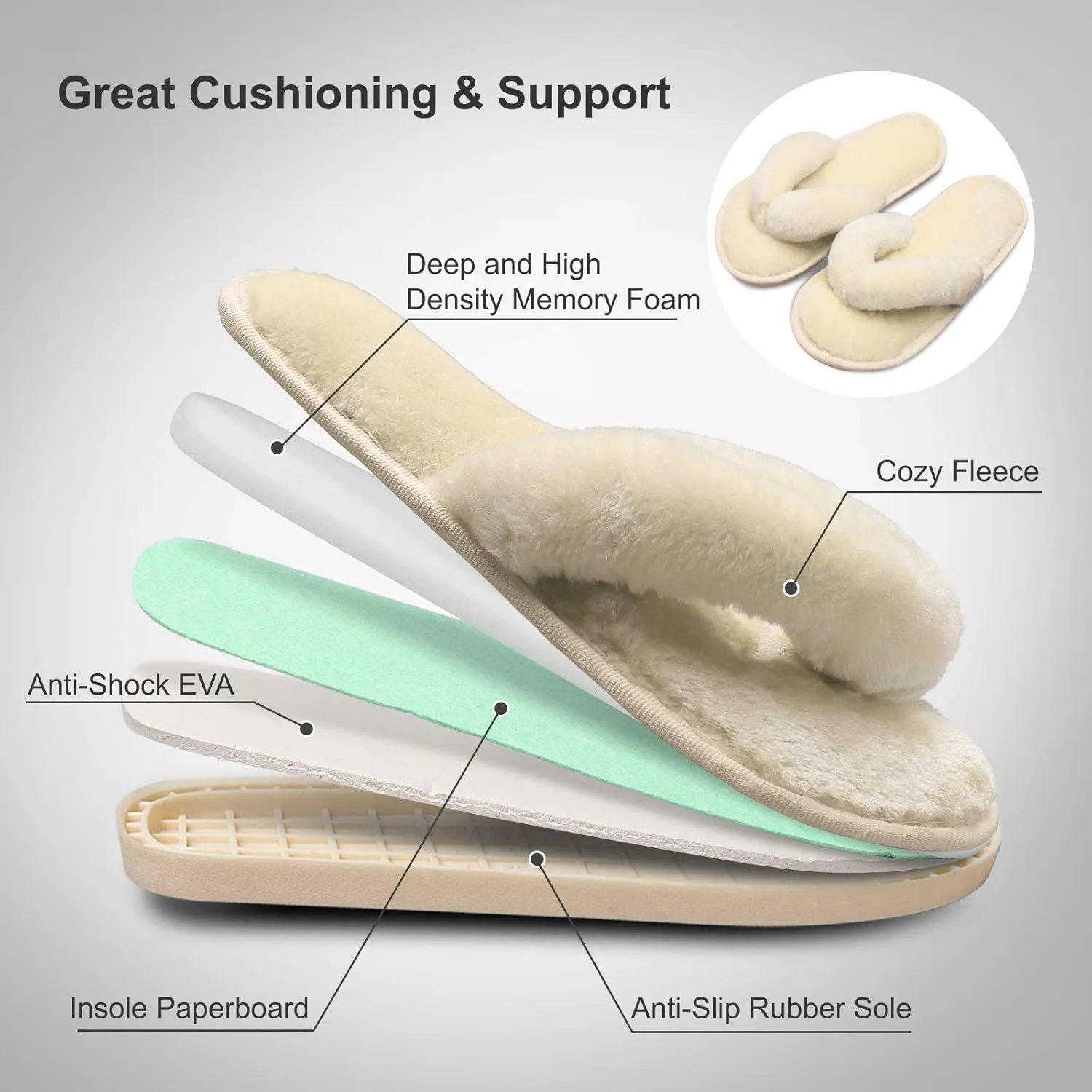 JOINFREE Women's Bedroom Slippers Comfort Four Season Classy Indoor Spa Slide Shoes