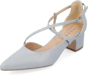 Journee Collection Womens Galvinn Block Hell Dress Pumps Slip on Cushioned Pointed Toe Fashion Shoe