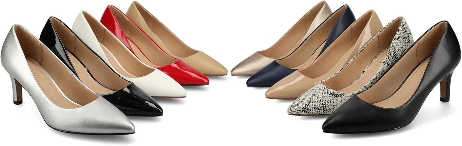 Journee Collection Womens Scylee Stiletto Heel Dress Pumps Cushioned Slip On Pointed Closed Toe Fashion Shoe