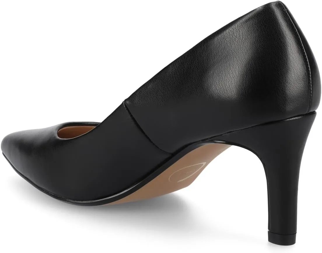 Journee Collection Womens Scylee Stiletto Heel Dress Pumps Cushioned Slip On Pointed Closed Toe Fashion Shoe