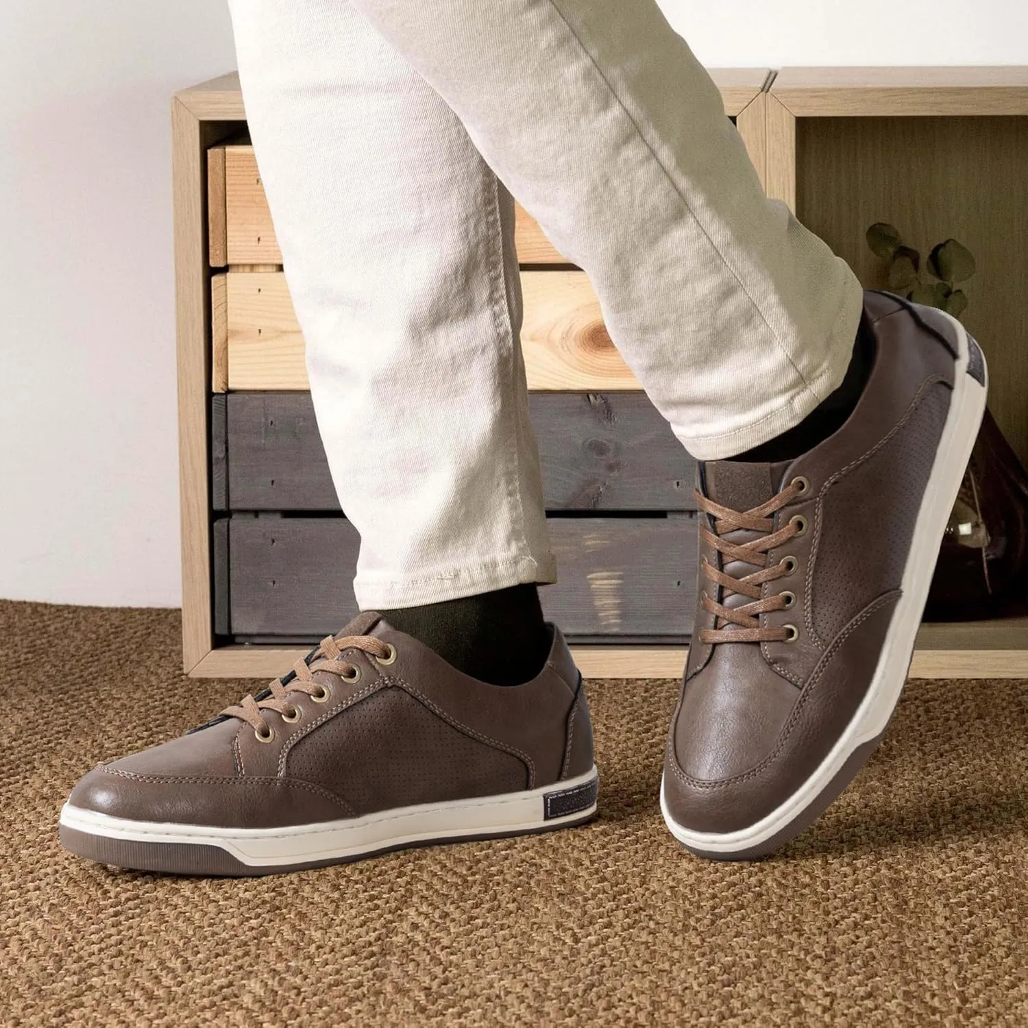 Jousen Men's Fashion Sneakers Classic Retro Casual Shoes for Men Breathable Business Dress Sneaker