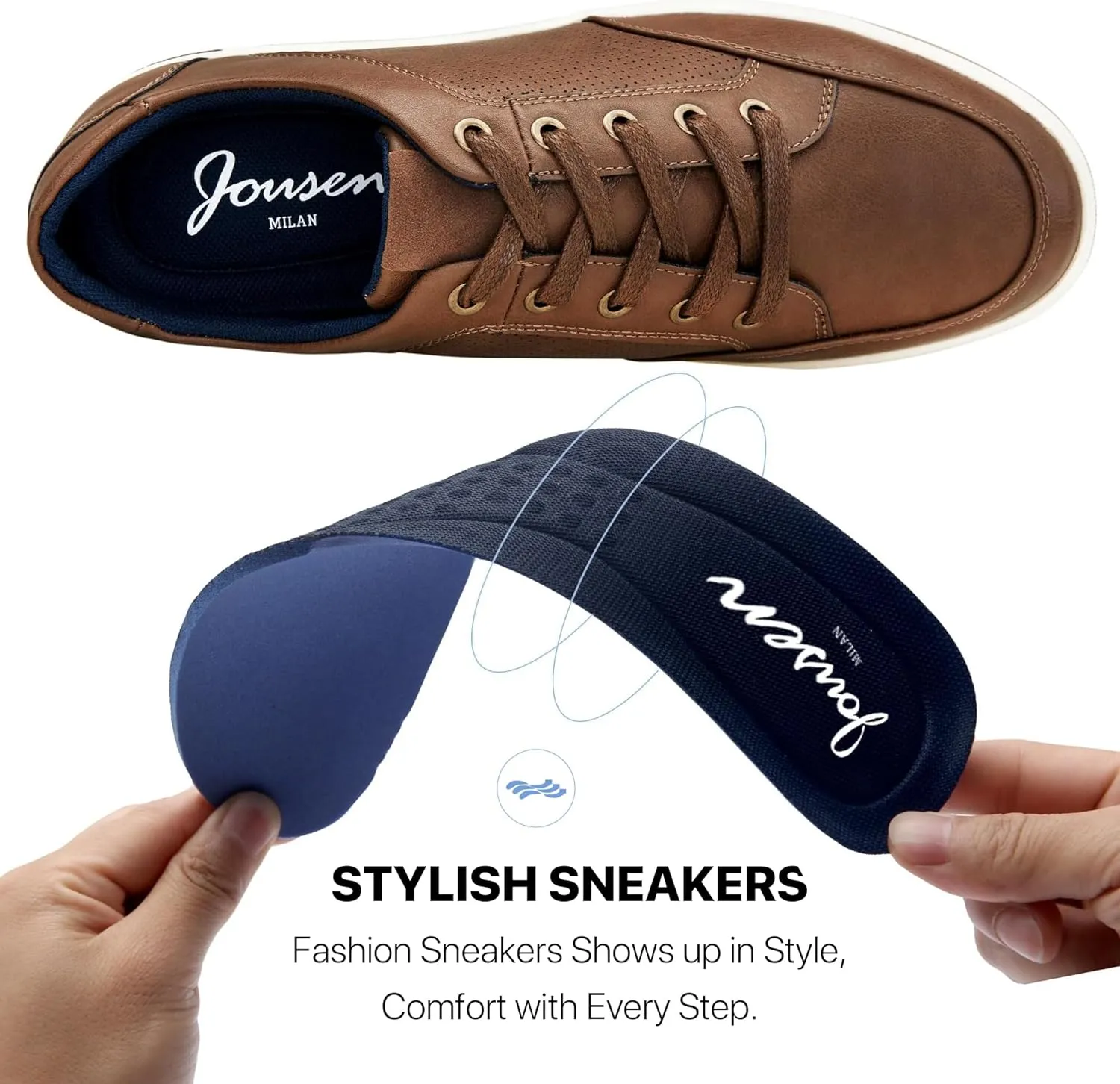 Jousen Men's Fashion Sneakers Classic Retro Casual Shoes for Men Breathable Business Dress Sneaker
