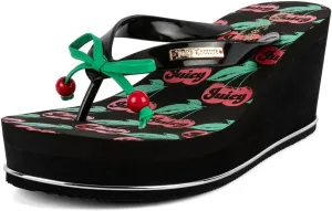 JUICY COUTURE Wedge Platform Flip Flop: High-Fashion, Soft Beach Sandal, Thong-Style Slide