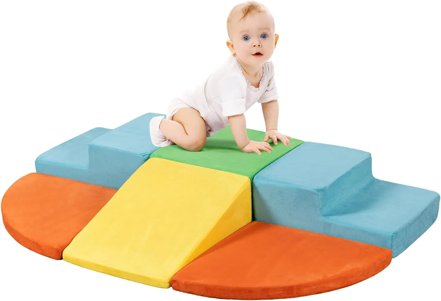 JY QAQA 6Pcs Climbing Toys for Toddlers, Building Block Game Structures, Indoor Climbing Toys for Toddlers, Ultra High Density Soft Play Set for Children to Crawl and Slide.