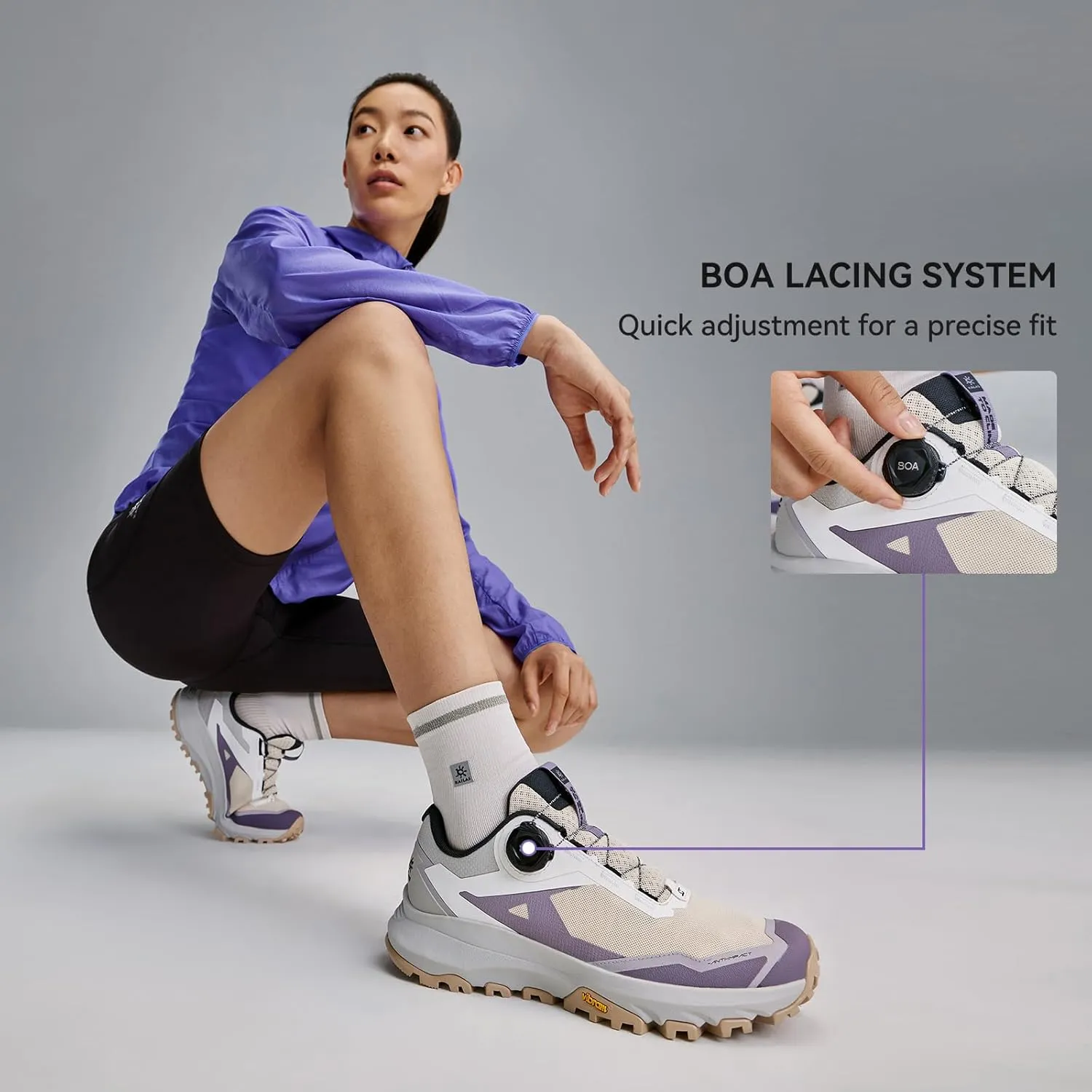 KAILAS Women's Kuocang BOA Hiking Shoe Breathable V Sole Non-Slip Shoes Lightweight Low Height Outdoor Trail Trekking Shoes