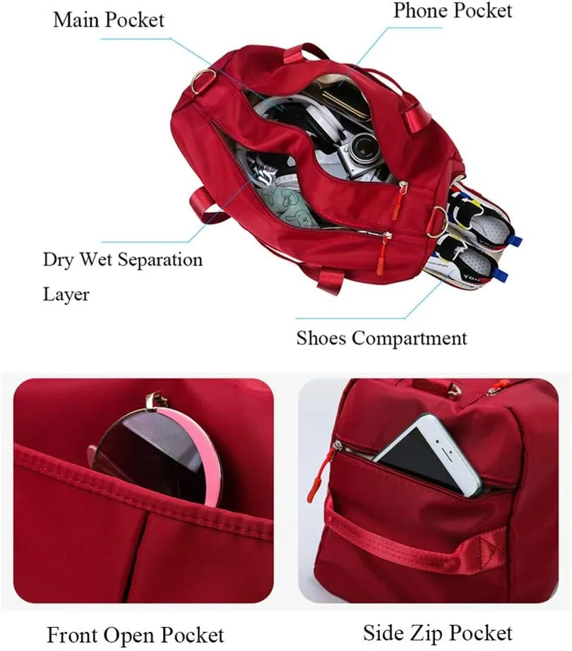 KARRESLY Sports Gym Bag for Women or Men Travel Duffel Bag with Wet Pocket and Shoes Compartment for Training Swim Yoga(Blue)
