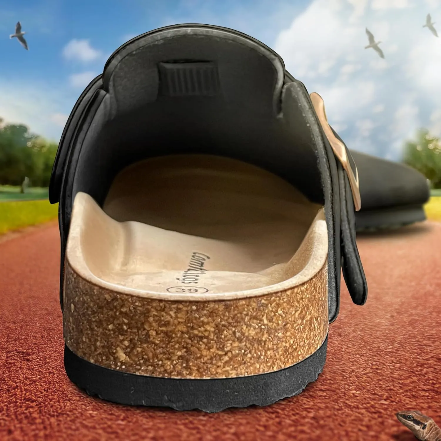 KEMISANT Men Clogs-Comfortable Suede Mules Slippers Sandals Nurse Potato Shoes Unisex-Cushioned Cork-Footbed