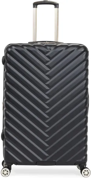 Kenneth Cole REACTION Madison Square Lightweight Hardside Chevron Expandable Spinner Luggage, Black, (28-Inch Checked)