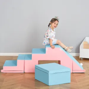 Kids 2-piece Soft Play Set Baby Foam Climber Climbing Indoor Block Toys Gross Motor Development for Toddlers 1-3 Years