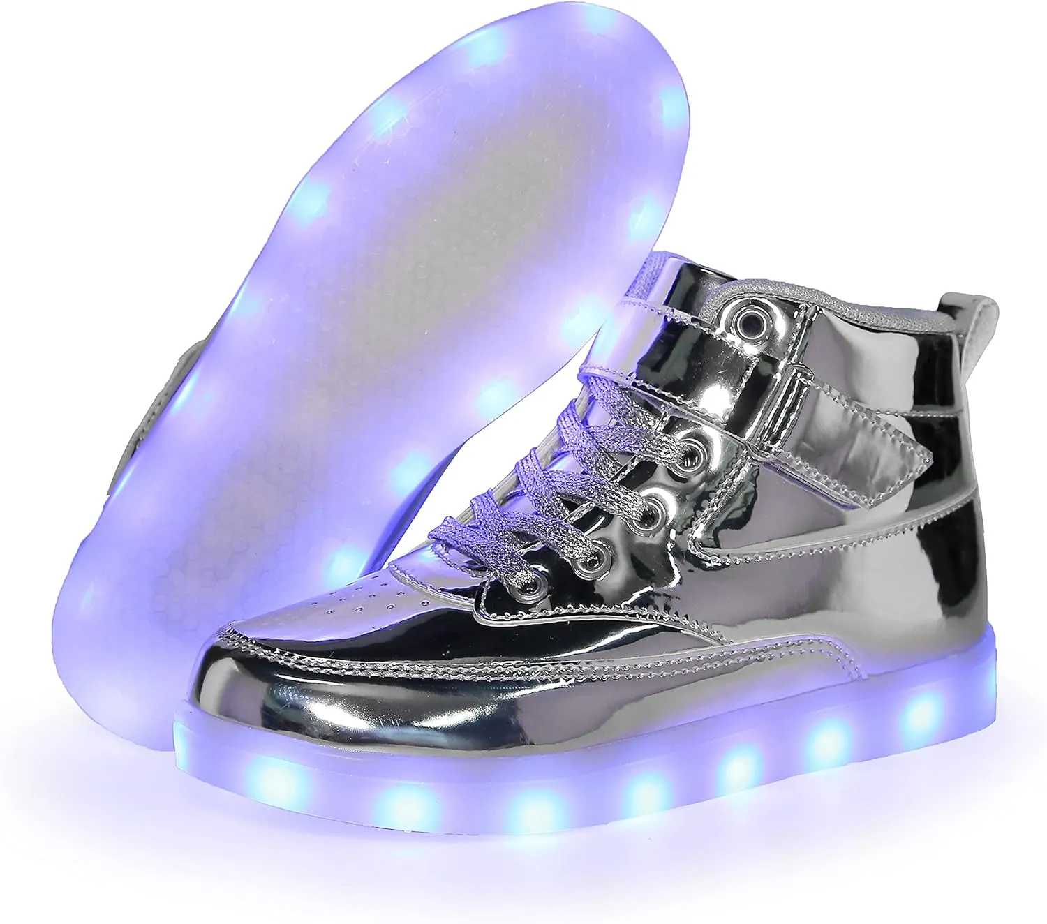 Kids LED Light up Shoes USB Charging Flashing High-top Sneakers for Boys and Girls Child Unisex