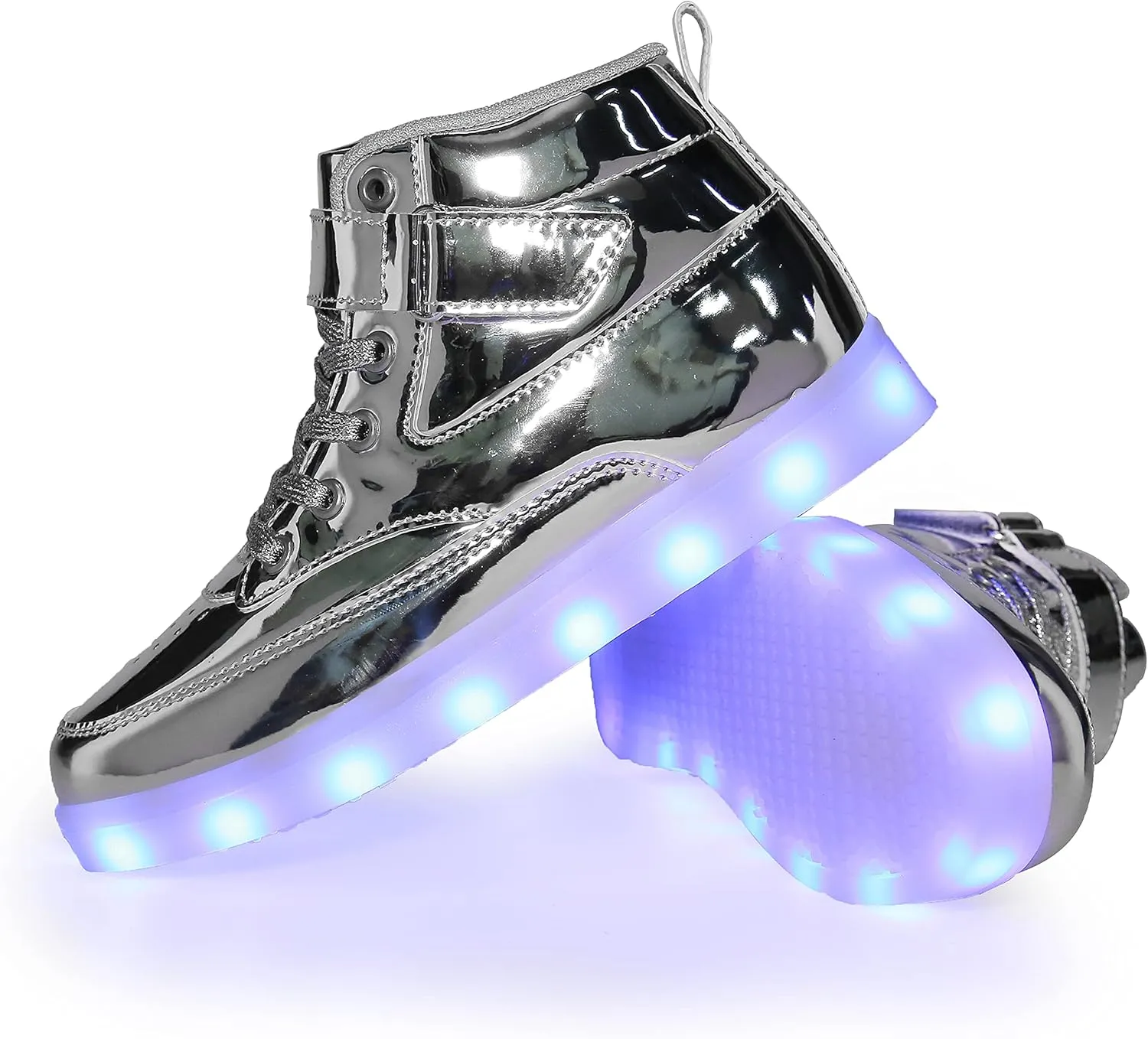Kids LED Light up Shoes USB Charging Flashing High-top Sneakers for Boys and Girls Child Unisex