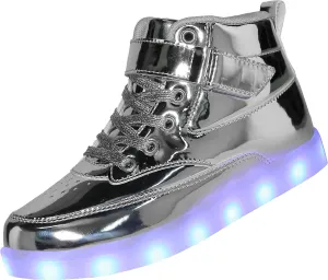 Kids LED Light up Shoes USB Charging Flashing High-top Sneakers for Boys and Girls Child Unisex