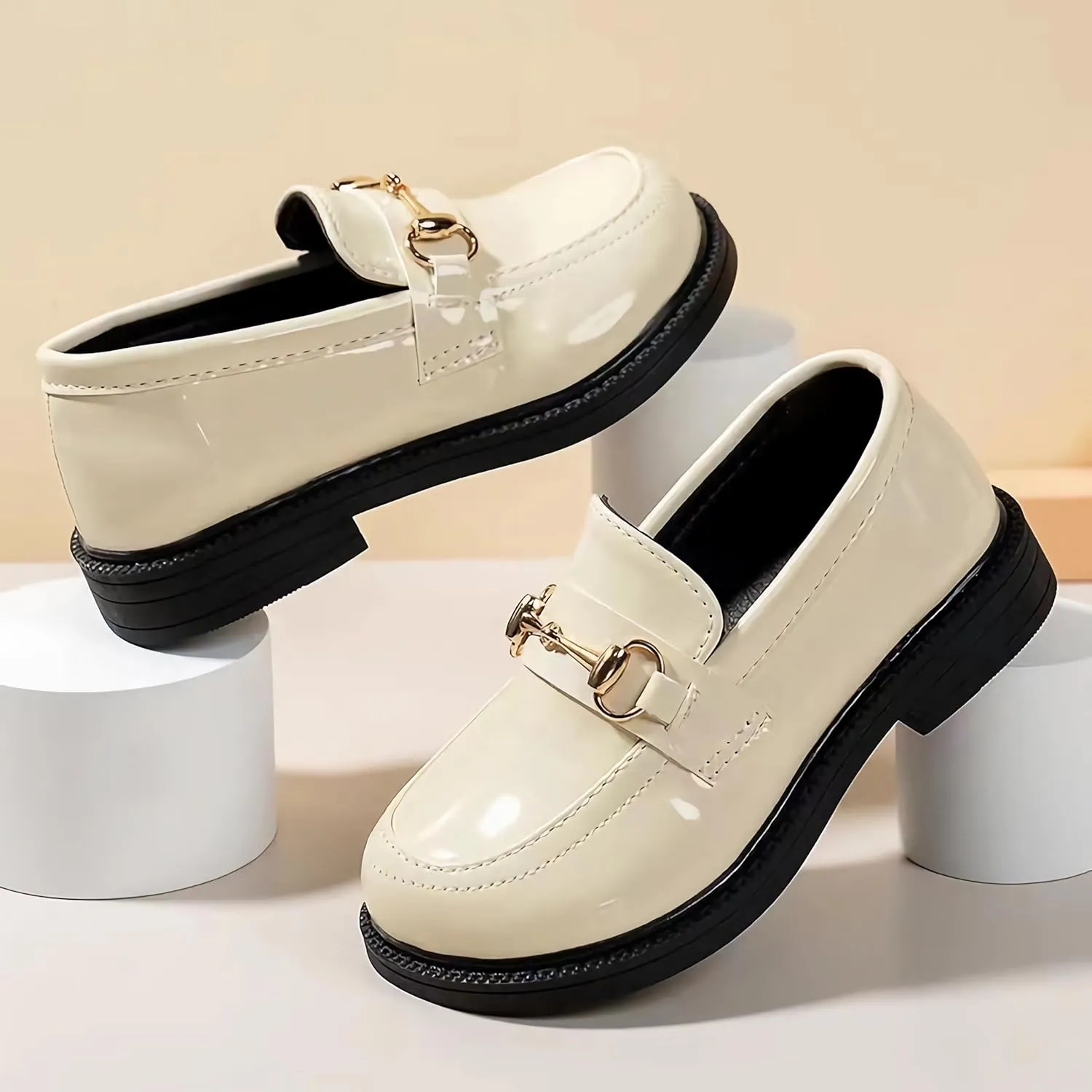 Kids Oxford Shoes Girl’s Boy’s Cute Dress Shoes Lace-Up School Uniform Loafer Flats Shoes