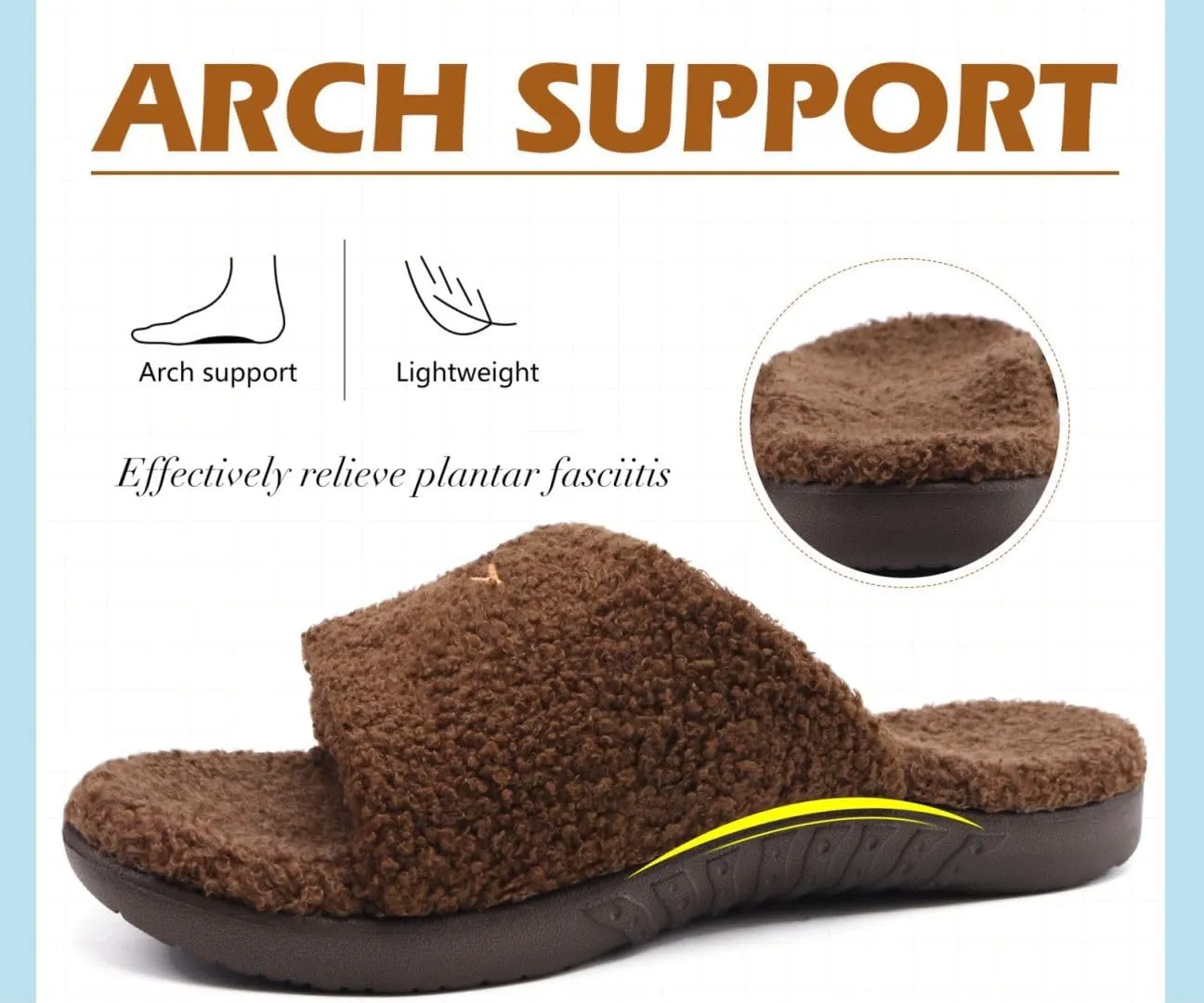 KuaiLu Mens Slides Soft Cushion Sport Sandals with Plantar Fasciitis Arch Support Adjustable Open Toe Summer Slippers Slip on Indoor Outdoor Size 7-15