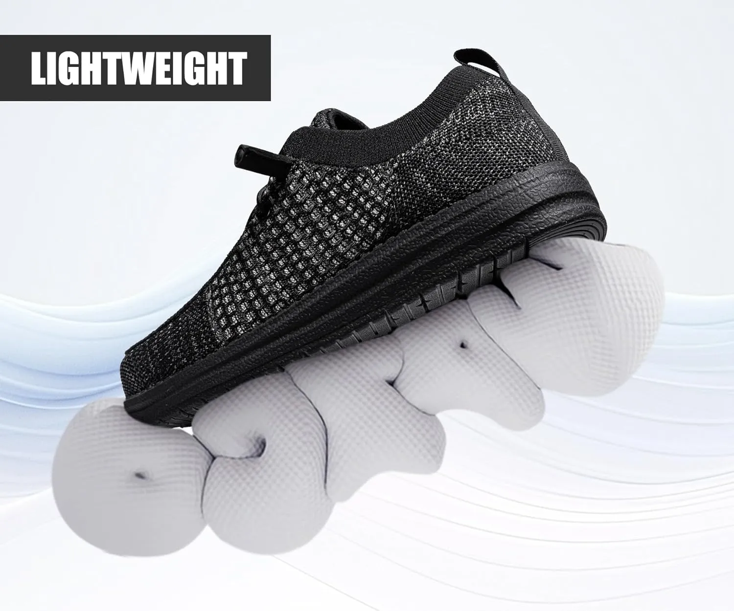 LARNMERN Slip On Steel Toe Shoes Men Lightweight Comfortable Lounging Walking Sneakers Steel Toe Loafers