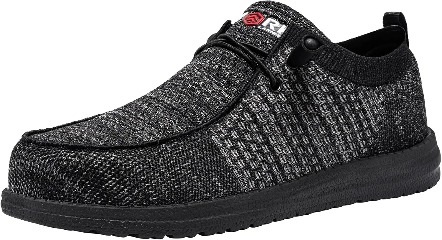 LARNMERN Slip On Steel Toe Shoes Men Lightweight Comfortable Lounging Walking Sneakers Steel Toe Loafers