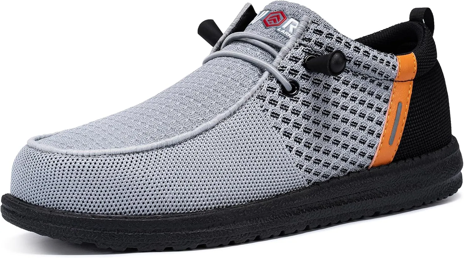 LARNMERN Slip On Steel Toe Shoes Men Lightweight Comfortable Lounging Walking Sneakers Steel Toe Loafers