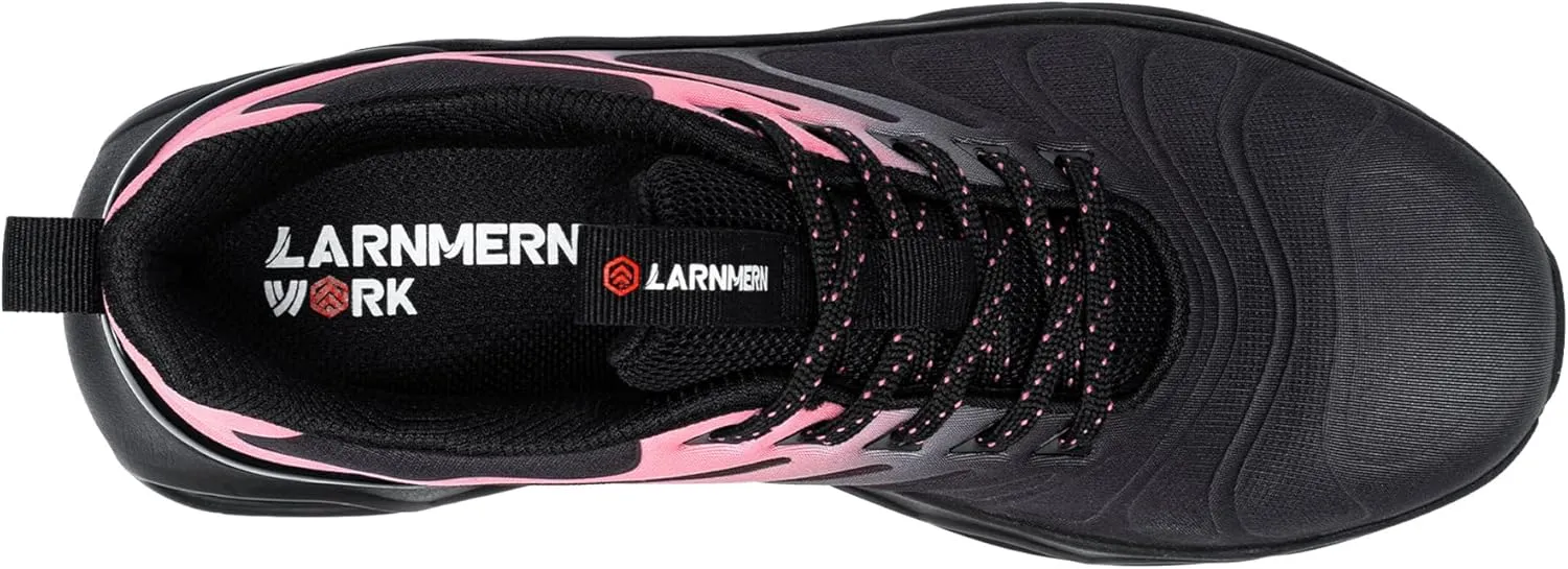 LARNMERN Steel Toe Shoes for Men Women Wide Lightweight Safety Sneakers Comfortable Safety Shoes Colorful Tennis Work Shoes