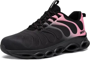 LARNMERN Steel Toe Shoes for Men Women Wide Lightweight Safety Sneakers Comfortable Safety Shoes Colorful Tennis Work Shoes