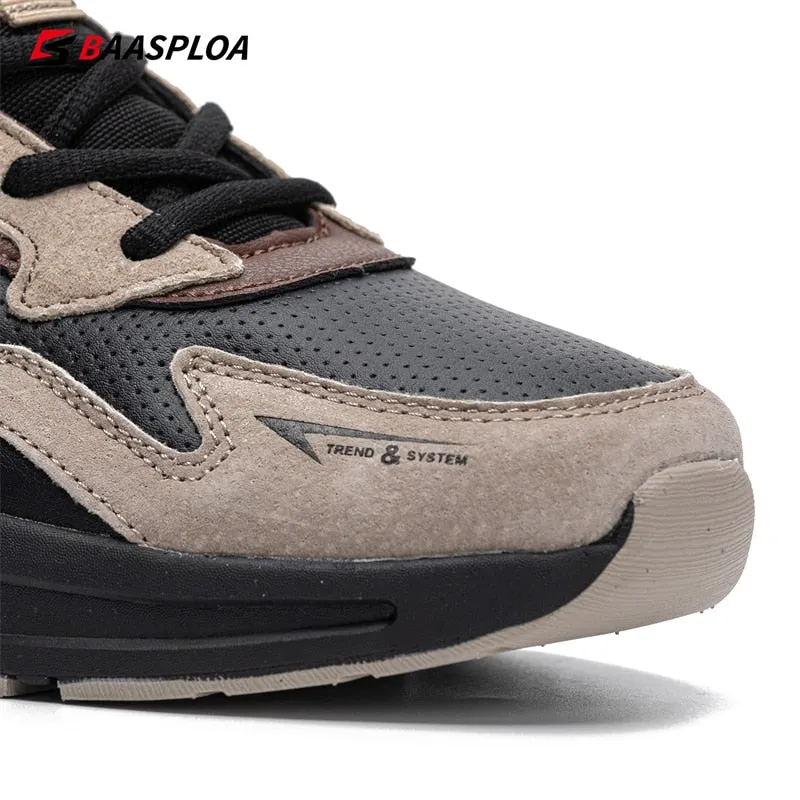 Leather men's walking shoes lightweight waterproof comfortable shoes running shoes