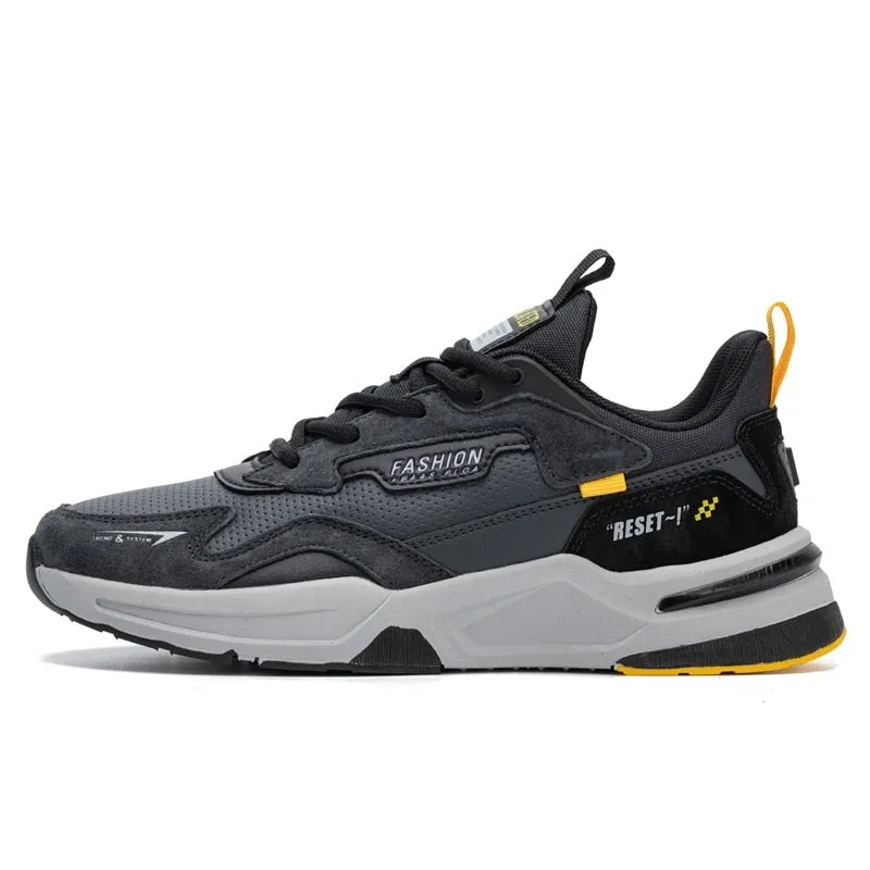 Leather men's walking shoes lightweight waterproof comfortable shoes running shoes