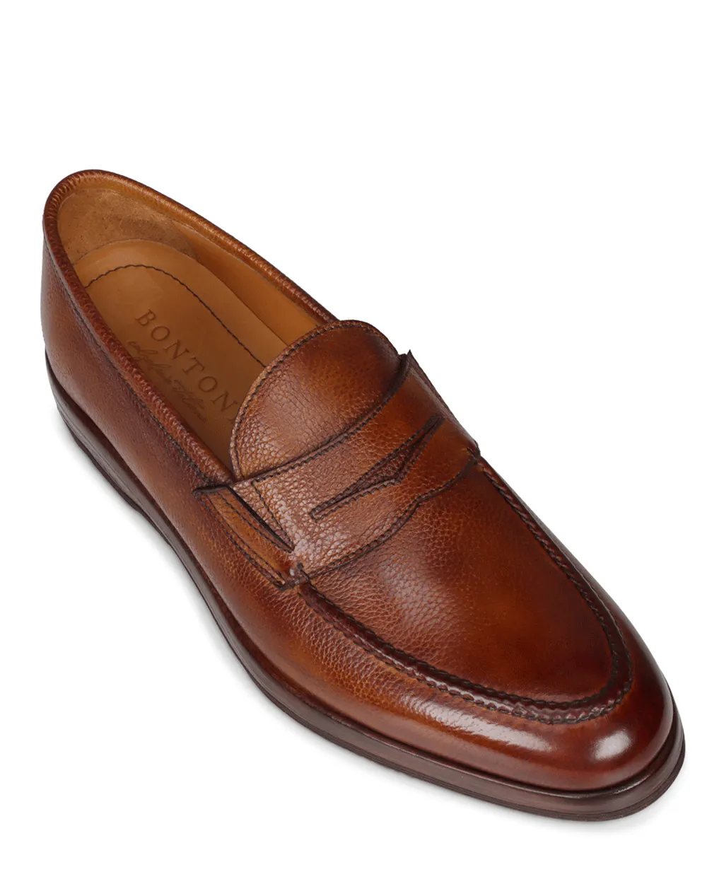 Leather Penny Loafer in Legno Chiaro