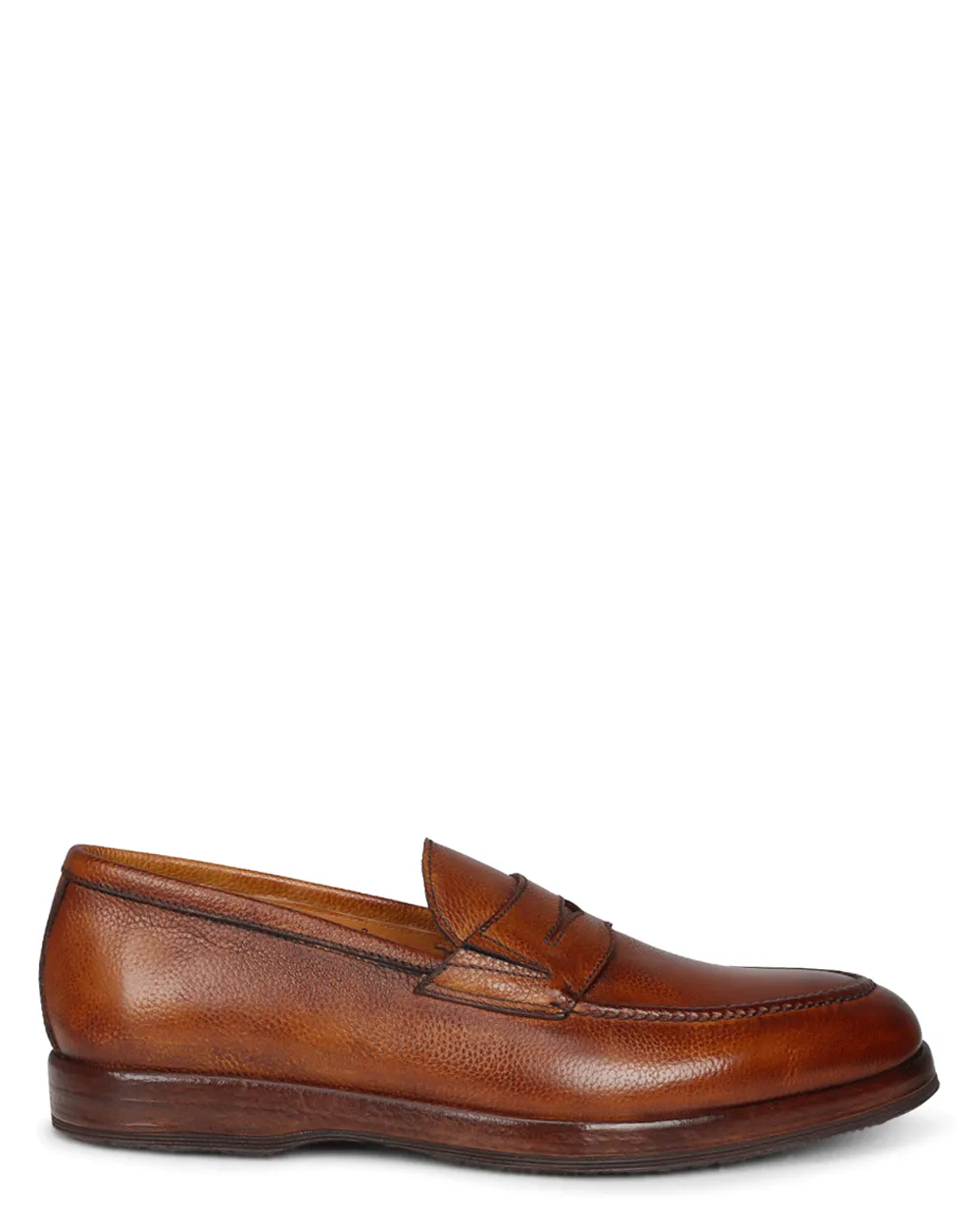 Leather Penny Loafer in Legno Chiaro