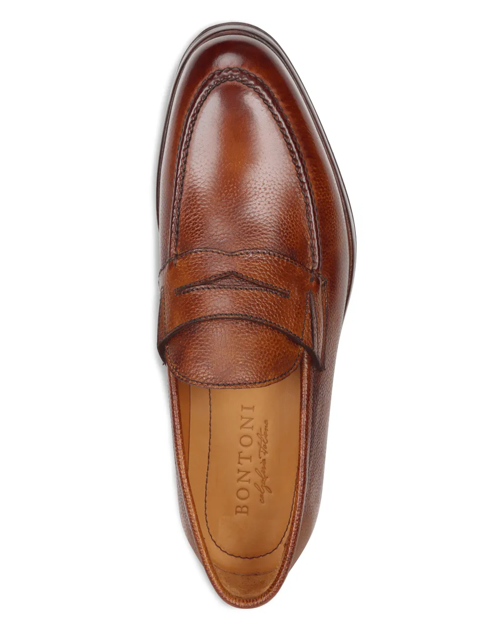 Leather Penny Loafer in Legno Chiaro