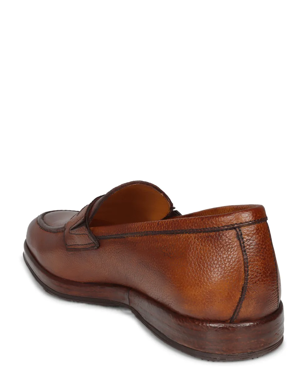 Leather Penny Loafer in Legno Chiaro