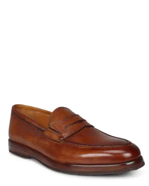 Leather Penny Loafer in Legno Chiaro