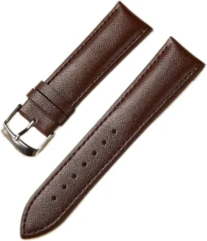 Leather Watch Strap 14mm 16mm 18mm 20mm 22mm Watchband for Women Men Watch Accessories Solid Buckle Brown Red(White-Patch Five-Pointed star4,20mm)