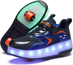 LED Light Up Kids Roller Skate Shoes with 2 Wheel, Sneakers for Boys Girls Birthday Thanksgiving Christmas Day