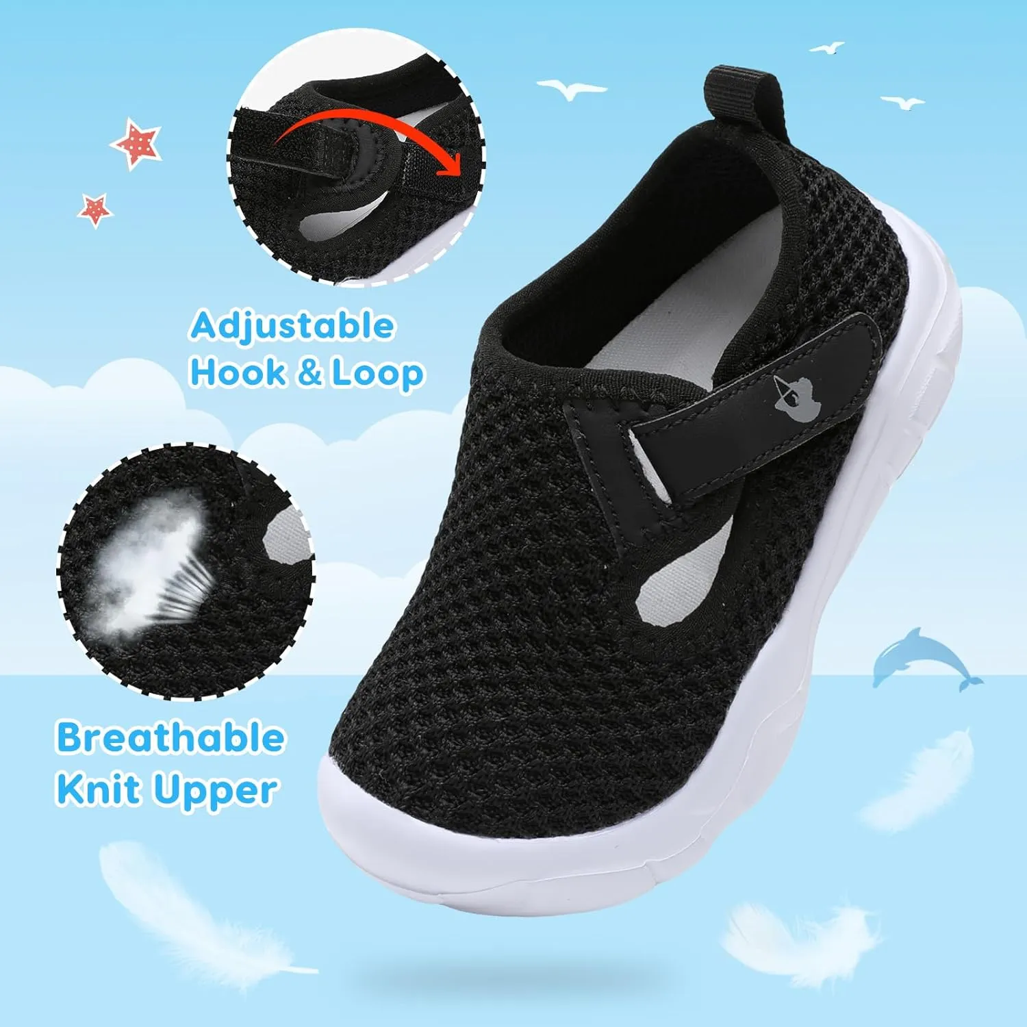 LeIsfIt Toddler Shoes Boys Girls Barefoot Shoes Wide Toe Box Shoes Lightweight Walking Shoes Slip On Tennis Shoes