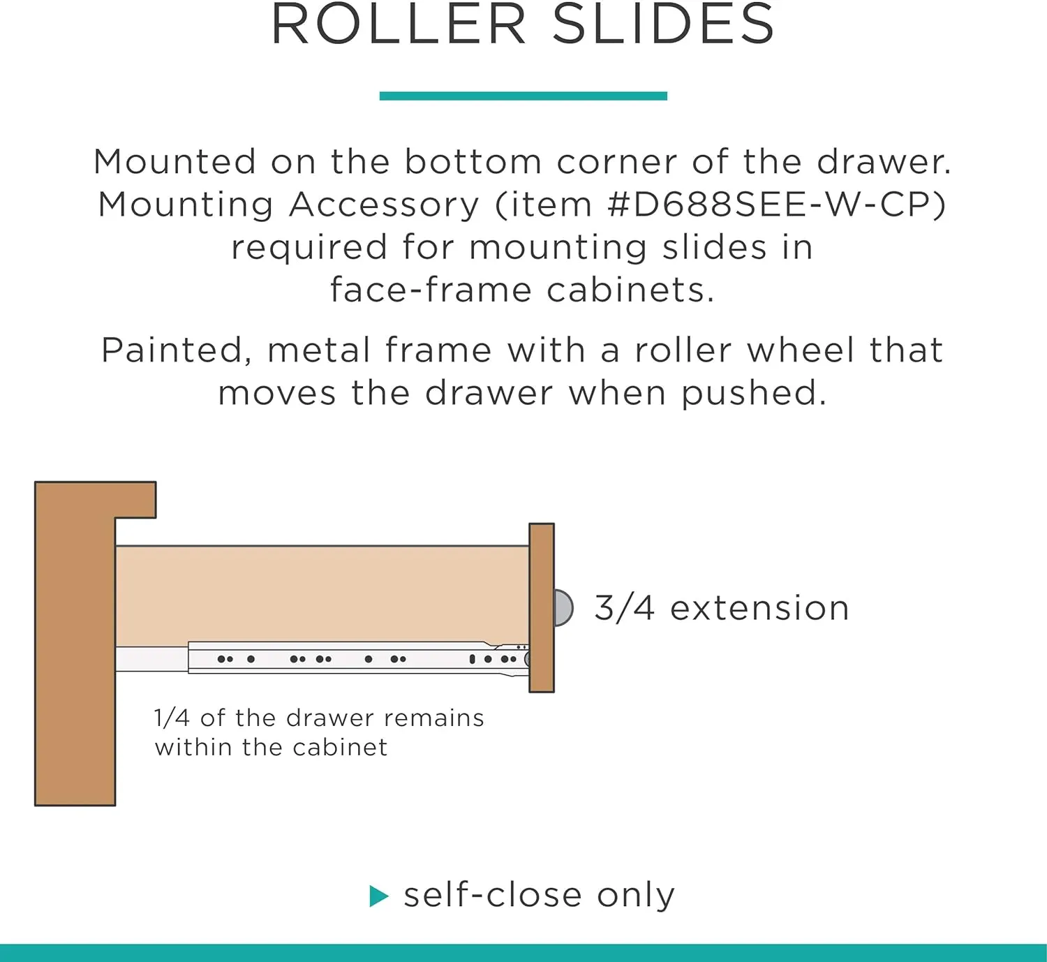 LIBERTY 942005 Soft-Close Ball Bearing Drawer Slide, 20 inch, 1 Pair (2 Pieces)