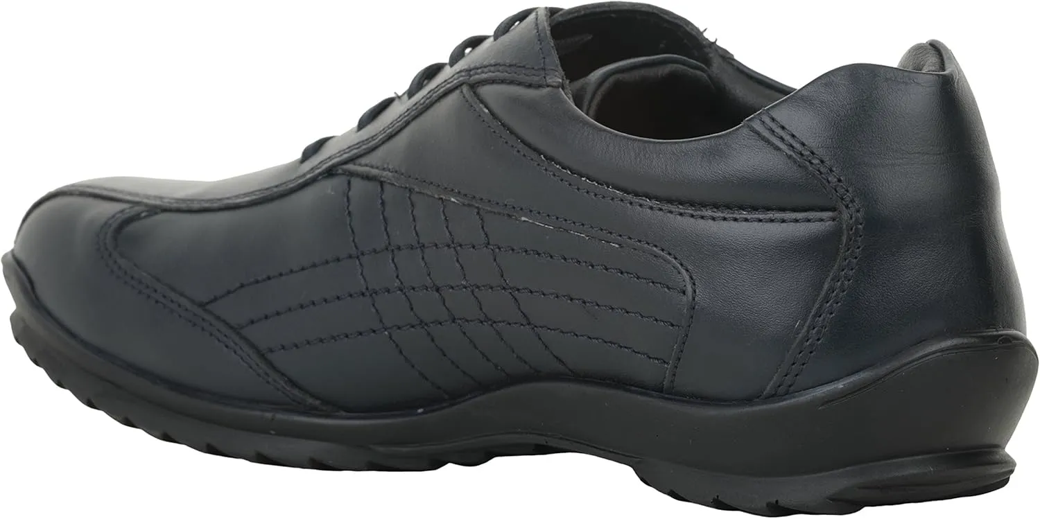 LIBERTYZENO Mens Genuine Leather Adults Cushioned Casual Lace Up Shoes for Prom Graduation