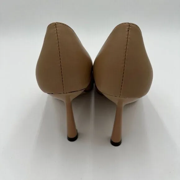 Light Brown Classic V-Cut Closed Pointed Toe High Heels Pumps Dress Shoes