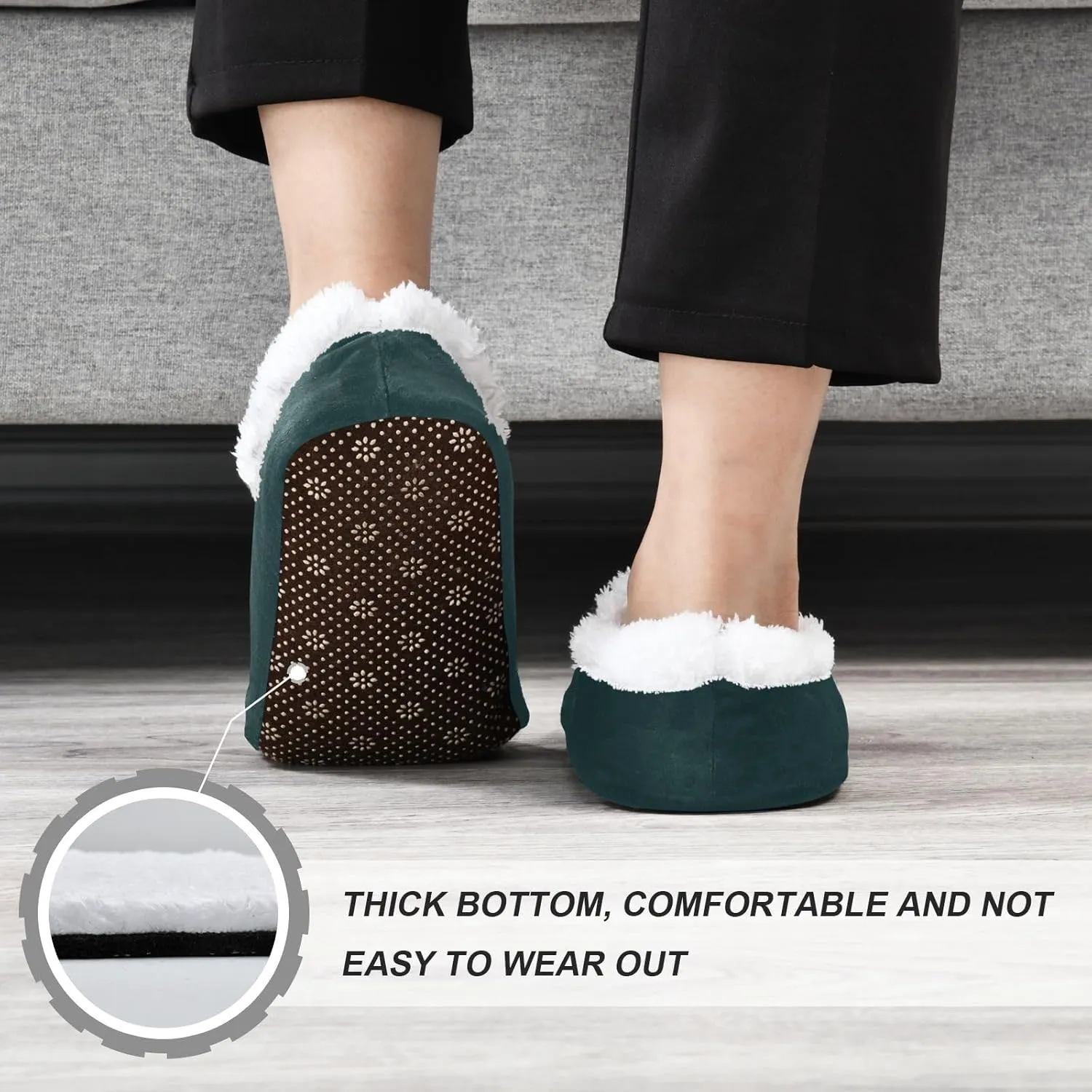 Light Navy Blue House Slippers Non-Slip Soft Bed Slippers for Indoor Hotel