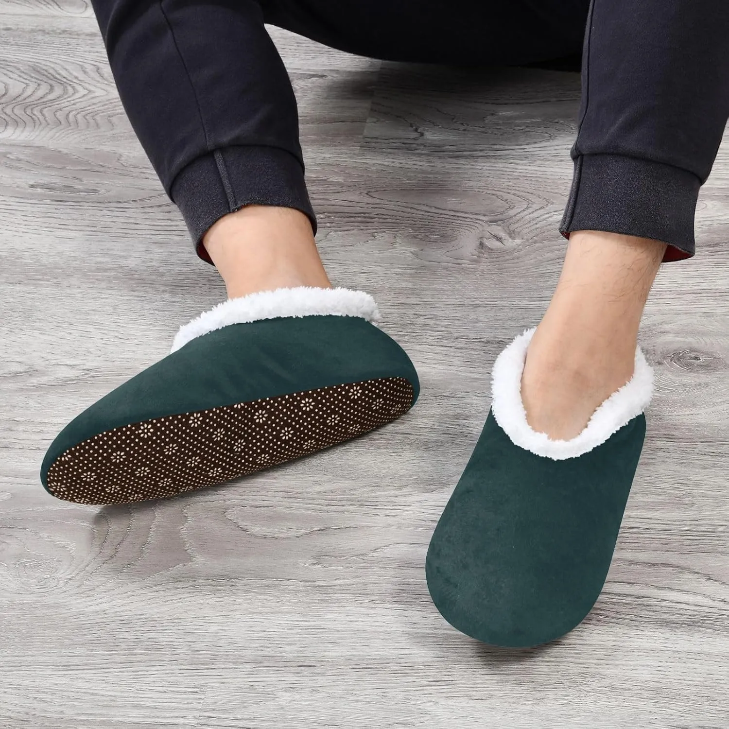 Light Navy Blue House Slippers Non-Slip Soft Bed Slippers for Indoor Hotel