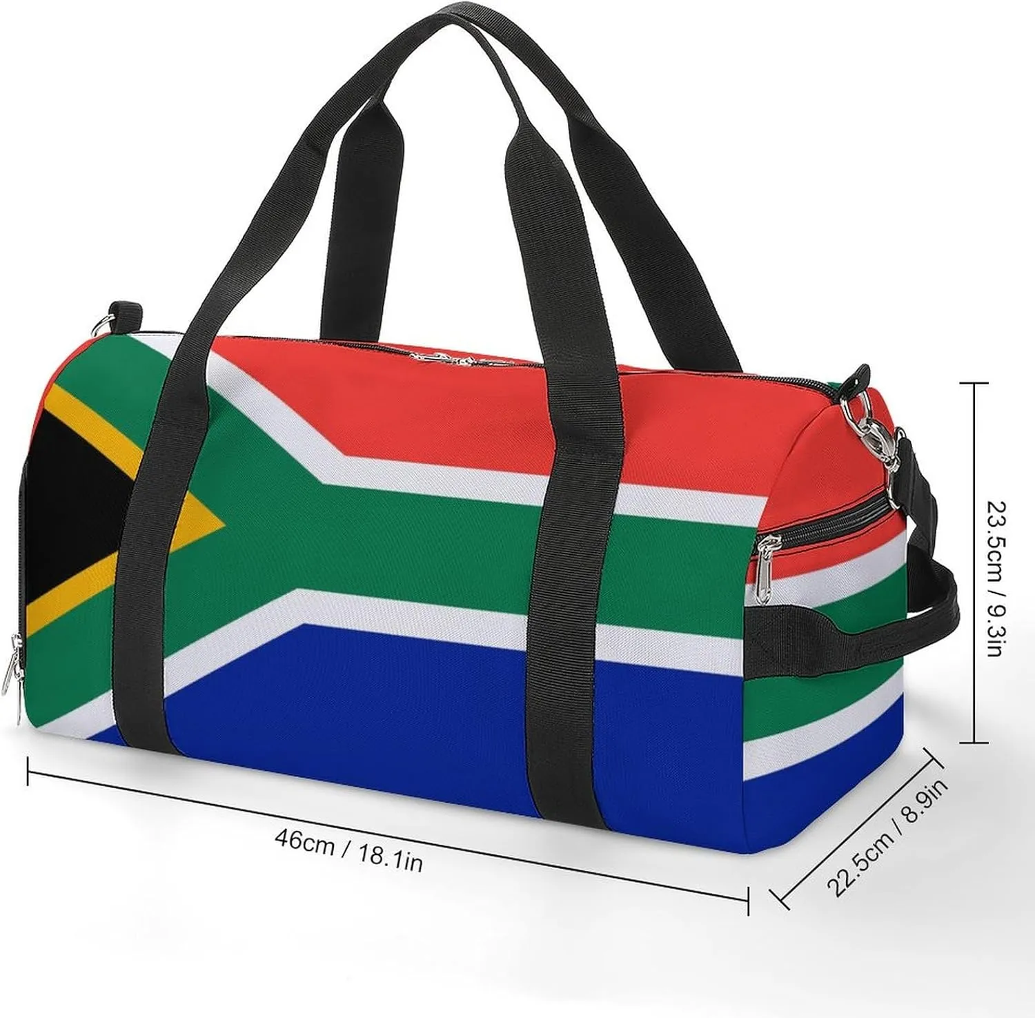Lightweight South African Flag Sports Duffel Bag for Men Women Shoe Compartment