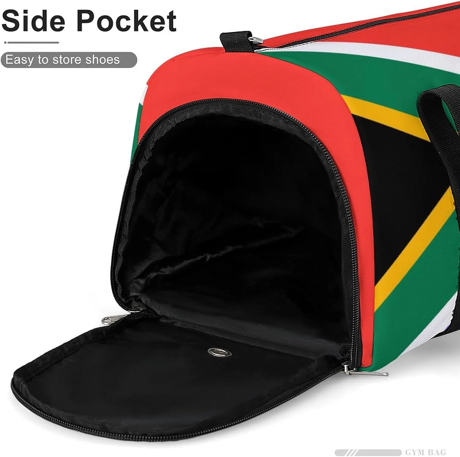 Lightweight South African Flag Sports Duffel Bag for Men Women Shoe Compartment