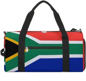 Lightweight South African Flag Sports Duffel Bag for Men Women Shoe Compartment