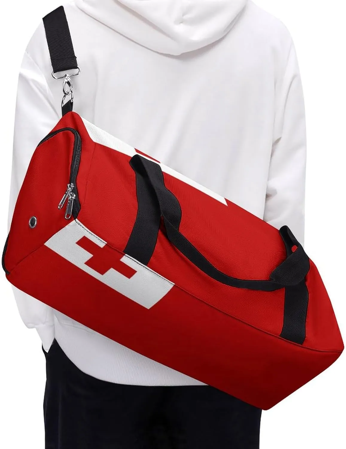 Lightweight Tonga Flag Duffel Bag for Boys Girls with Shoe Compartment