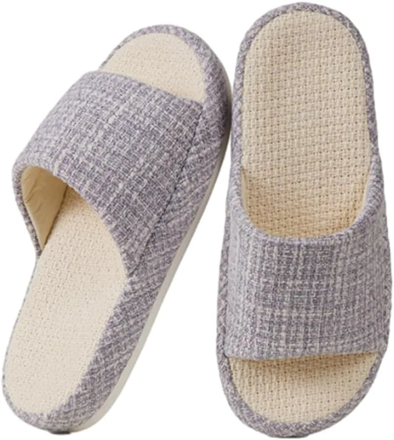 Linen Slippers for Women Men Spring Summer Shoes Indoor Outdoor Soft Slide Sandals Slip-on House Shoes Home Shoes 2025
