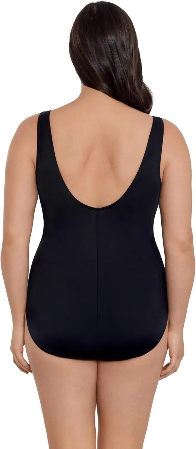 Longitude Women's Swimwear Twist Sash Tank Soft Cup One Piece Swimsuit