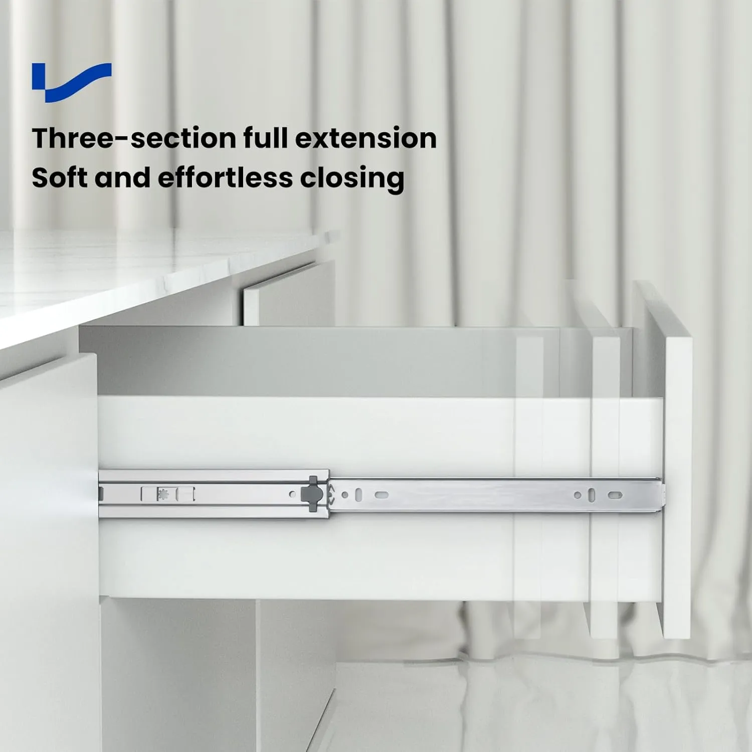 LONTAN 5 Pairs 12 Inch Soft Close Push to Open Drawer Slides Dresser Drawer Slides Heavy Duty Side Mount Drawer Slides Metal Ball Bearing and Full Extension Cabinet Drawer Slides 100 LB Capacity