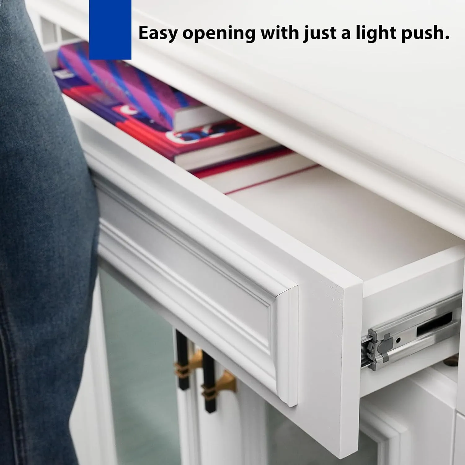 LONTAN 5 Pairs 12 Inch Soft Close Push to Open Drawer Slides Dresser Drawer Slides Heavy Duty Side Mount Drawer Slides Metal Ball Bearing and Full Extension Cabinet Drawer Slides 100 LB Capacity