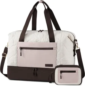 LOVEVOOK Weekender Bags for Women, Puffer Travel Duffel Bags for Woman, Large Hospital Bag for Women Labor Delivery with Shoe Compartment, Carry On Overnight Bag, Personal Item Travel Bag for Airplane