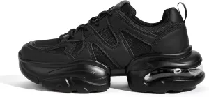 LUCKY STEP Women's Air Cushion Chunky Sneaker Fashion Thick Sole 90S Retro Dad Rave Casual Comfortable Walking Shoes