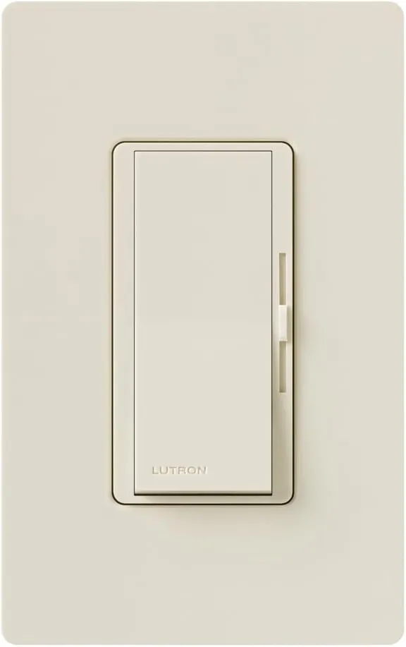 Lutron Diva Dimmer Switch for Incandescent Bulbs, 1000-Watt/Single-Pole Preset, DV-10P-LA, Light Almond